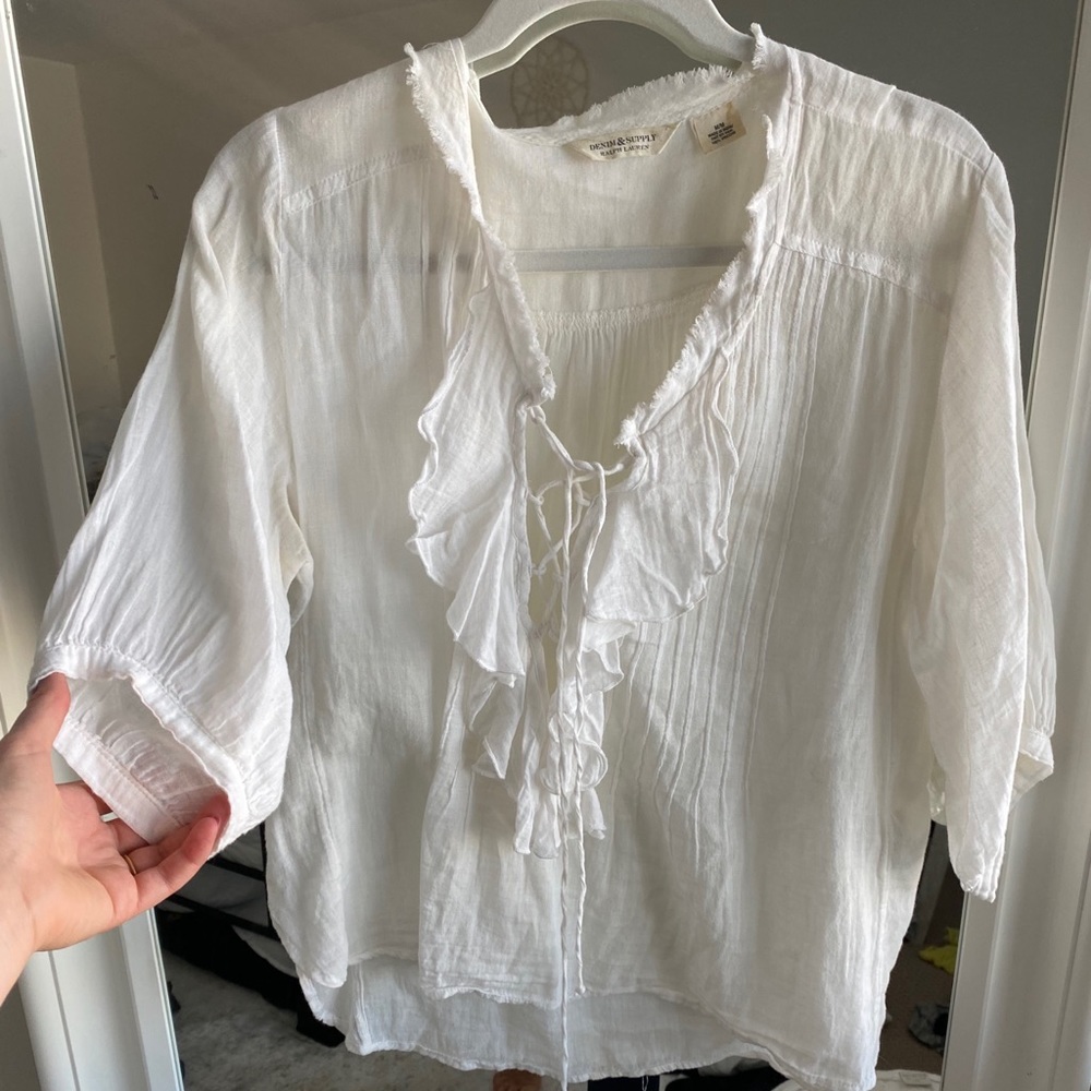 White flowy blouse